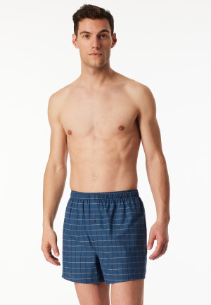 Boxershorts 2er-Pack Webware Karo blau - Boxershorts Multipack
