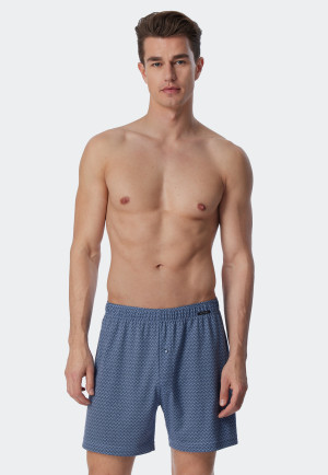 Boxershort fijne interlock patroon hemelsblauw/donkerblauw - Fine Interlock
