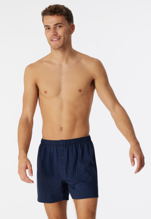 Boxer shorts jersey dark blue checked - Cotton Casuals