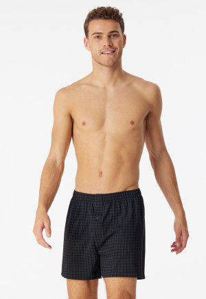 Boxershorts Jersey schwarz kariert - Cotton Casuals