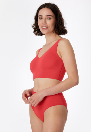 Bustier microfiber removable pads red - Invisible Soft