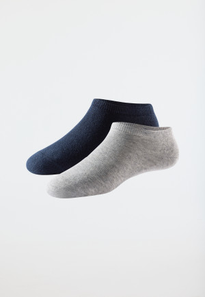 Women's sneaker socks 2-pack organic cotton heather gray/black - 95/5