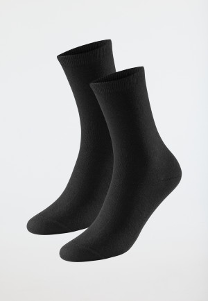 Chaussettes pour femme lot de 2 coton bio noir - 95/5