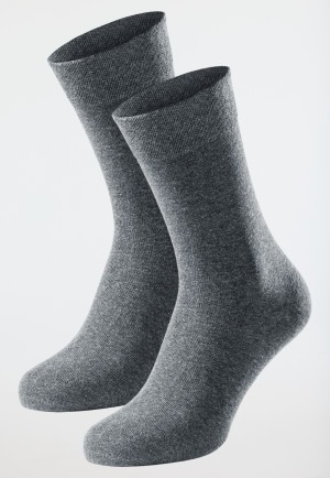Herrensocken 2er-Pack anthrazit-meliert - 95/5