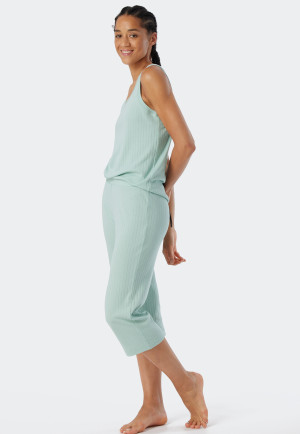 Pants 3/4-length interlock organic cotton ribbed look mint - Mix+Relax