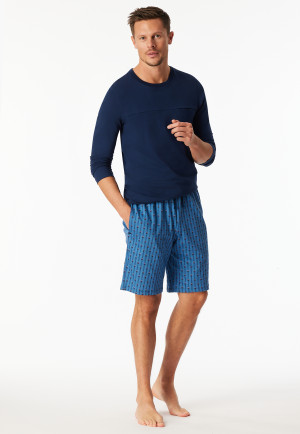 Pantalon court bleu imprimé - Mix+Relax