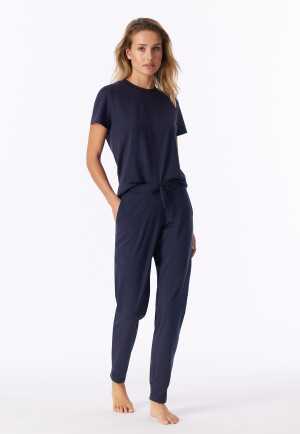 Lange manchetten broek diep blauw - Mix+ Relax