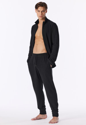 Langere broek met dubbelrib-manchetten, warm, zwart - Mix+ Relax