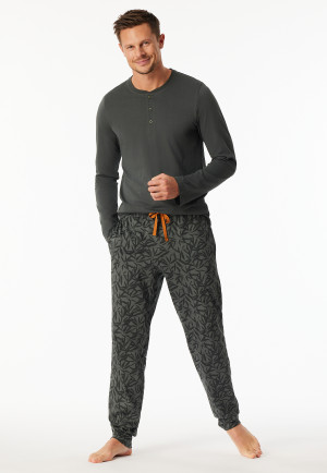 Lange broek met donkergroen bedrukt - Mix+ Relax
