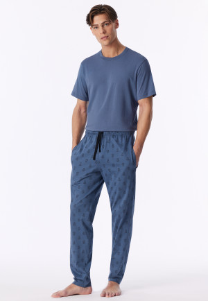 Hose lang faded denim bedruckt - Mix+Relax