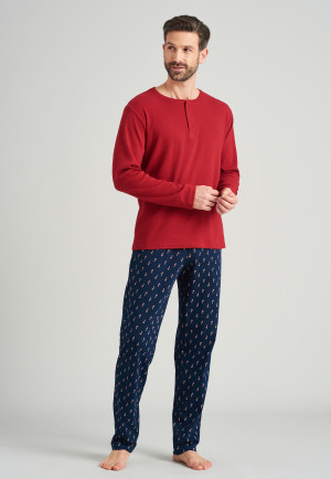 Pants long fine interlock candy canes red - Mix & Relax
