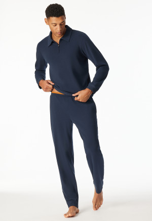 Lange fijnrib broek warm nachtblauw - Mix+ Relax