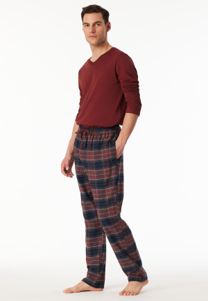 Pants long flannel checks dark green - Mix+Relax
