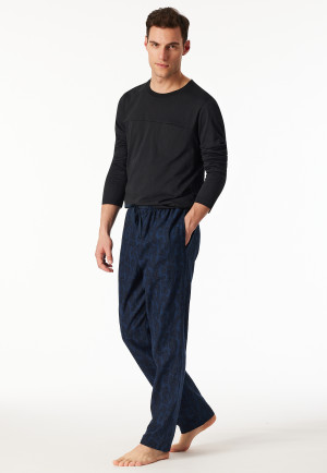 Pants long flannel paisley midnight blue - Mix+Relax