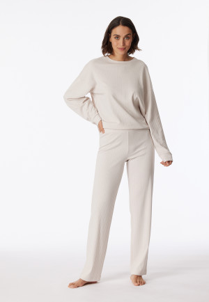 Hose lang Interlock Organic Cotton sand - Mix+Relax