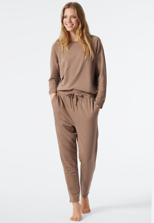 Broek lang lyocell bruin - Mix+Relax Lounge
