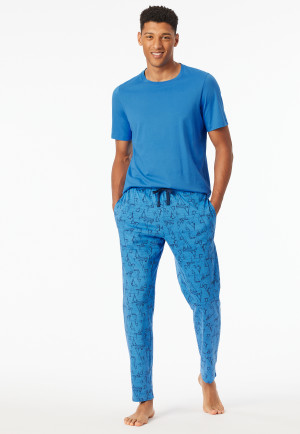 Long nautical printed indigo pants - Mix+Relax