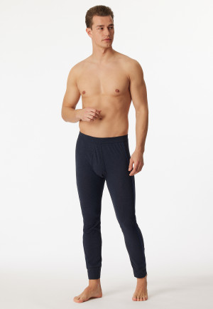 Hose lang Organic Cotton blau meliert - Essentials