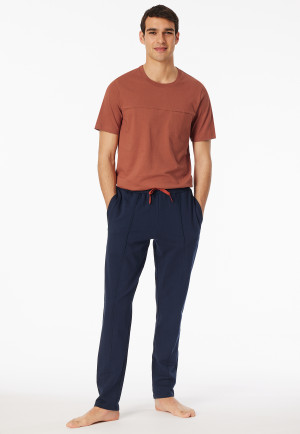 Lange kwaliteit sweat broek nachtblauw - Mix+ Relax