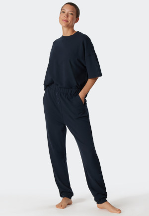 Pants Tencel sustainable pockets dark blue - Mix+Relax