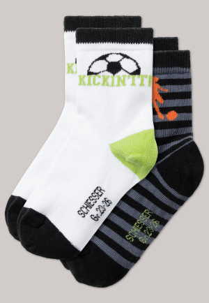 Schiesser Damen Socken Im Doppelpack – Klassisch Gepunktet, Creme & Dunkelblau – Mit Komfortbund Für Druckfreien Tragekomfort