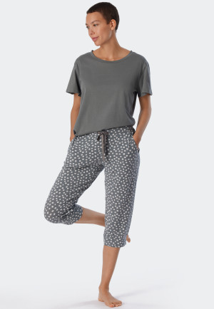 Loungehose 3/4-lang Modal Bündchen Punkte jade - Mix+Relax