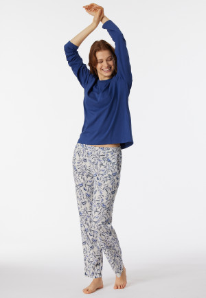 Loungebroek lang bloemenprint meerkleurig - Mix+Relax