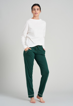 Pantalon d'intérieur long/extra-long passepoil modal vert foncé - Mix + Relax
