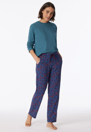 Lounge pants long jersey flowers multicolored - Mix & Relax