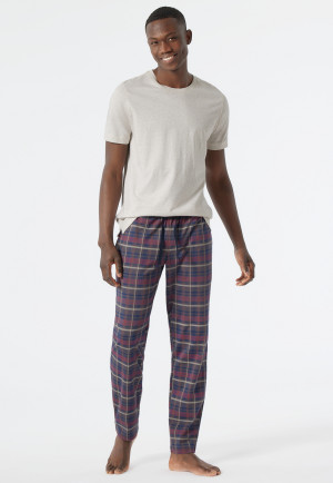 Pantaloni lounge lunghi in jersey a quadri, multicolore - Mix+Relax