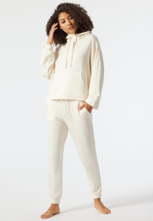 Pantaloni lounge lunghi in Lyocell con polsini, crema - Mix+Relax Lounge