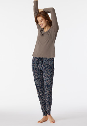 Loungehose lang Modal Bündchen gemustert multicolor - Mix+Relax