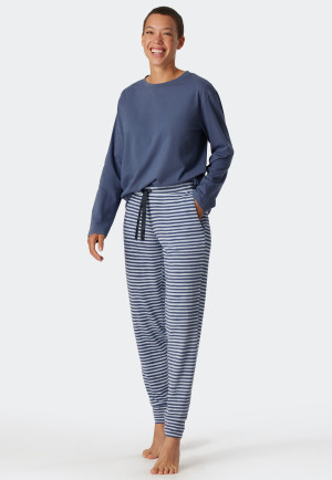 Pantalon de détente long poignets en modal noir - Mix + Relax