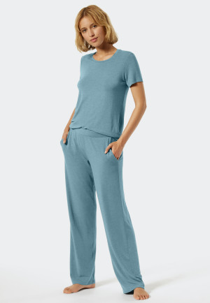 Pantalone lounge lungo in modal modello Marlene di colore blu-grigio - Mix+Relax