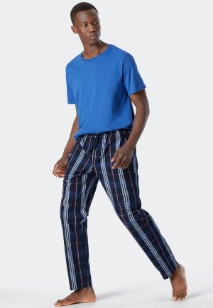 Loungehose lang Webware Organic Cotton kariert mehrfarbig - Mix+Relax