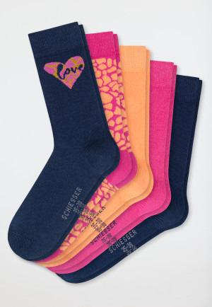 Chaussettes pour fille lot de 5 multicolore - Love