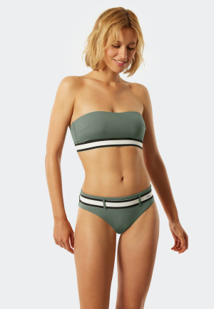 Mini bikini bottoms lined striped elastic belt khaki - California Dream