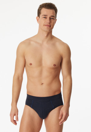 Mini slip in cotone biologico con piping, blu screziato - Comfort Fit