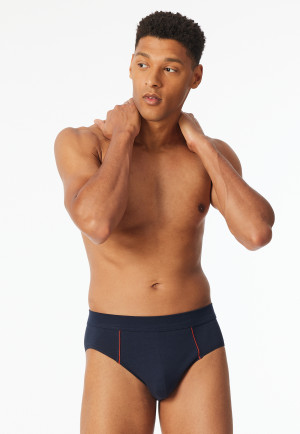 Mini briefs Organic Cotton piping midnight blue - Comfort Fit