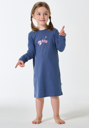 Nachthemd langarm Paris Maus jeansblau - Kids Nightwear