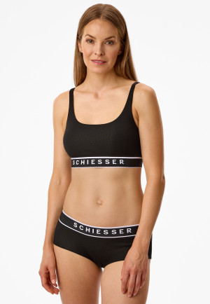 Panty Doppelripp Organic Cotton schwarz - Pure Rib