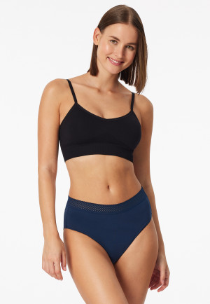 Period panties retro 2-pack lace black/dark blue - SCHIESSER Care