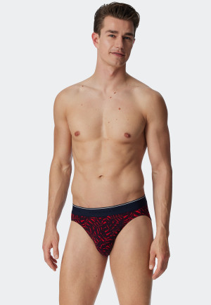 Rio bikini briefs microfiber leaves dark blue/red - Fashion Daywear