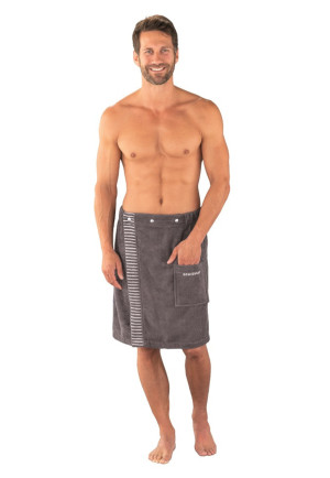 Telo da sauna con automatici per taglie forti, antracite - SCHIESSER Home