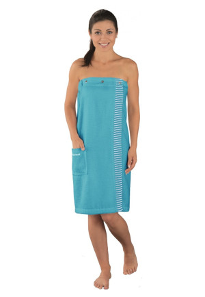 Saunahanddoek drukknopen turquoise - SCHIESSER Home