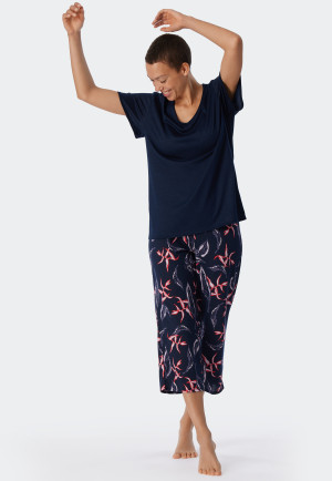 Schlafanzug 3/4-lang Modal V-Ausschnitt multicolor - Contemporary Nightwear