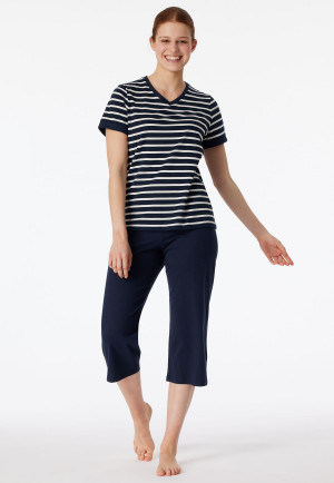 Pyjama 3/4 long bleu nuit - Casual Essentials