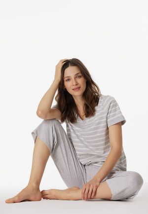 Pyjama 3/4 Lengte zilvergrijs gevlekt - Casual Essentials