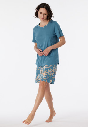 Schlafanzug kurz blaugrau - Comfort Nightwear