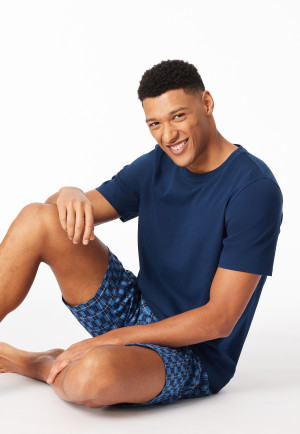 Pigiama corto blu scuro a fantasia - Casual Essentials